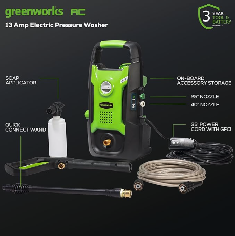 Greenworks 1600 PSI (1.2 GPM) Electric Pressure Washer