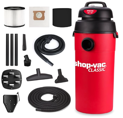 Shop-Vac 5 Gallon 5.5 Peak HP Wet/Dry Vacuum, Wall Mountable Compact Shop Vacuum with 18+7Ft Long Hose & Attachments, Ideal for Jobsite, Garage, Car & Workshop
